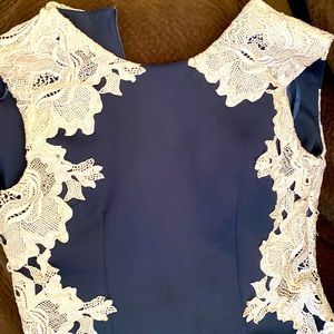 AX Paris dress navy blue thick satin material